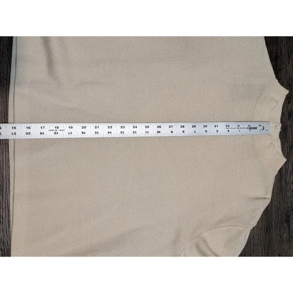 ST‎ JOHN Knit Mock Neck Long Sleeve Sweater Cream Size L - Picture 5 of 5